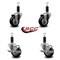 Service Caster 3'' Black Poly Wheel Swivel 1-1/8'' Expanding Stem Caster Set 2 Brakes, 4PK SCC-EX20S314-PPUB-BLK-2-TLB-2-118 - alternate 4